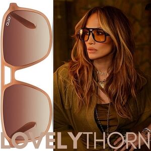 QUAY // ltd ed retro-chic plastic oat frame brown fade lens aviators jlo